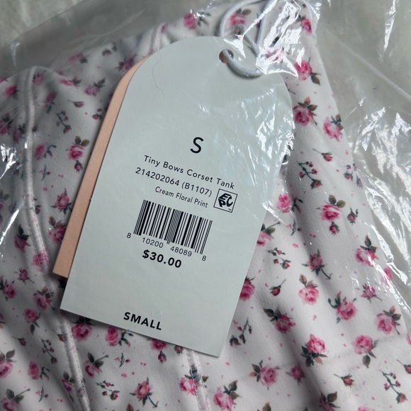 NWT Blogilates Pink Tiny Bows Corset Tank Top - Small - Discontinued Style HTF - Picture 5 of 8